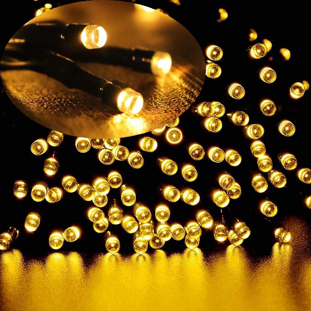 Guirnalda solar 100 ampolletas 10 metros luz cálida
