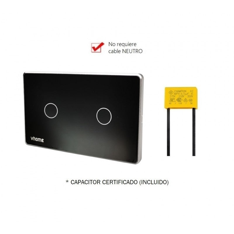 Interruptor Wifi RF Vector Design SN Sin Neutro Touch 2 Canales Compatible  Con Google Home y Alexa - Distrito Led – DistritoLed ®