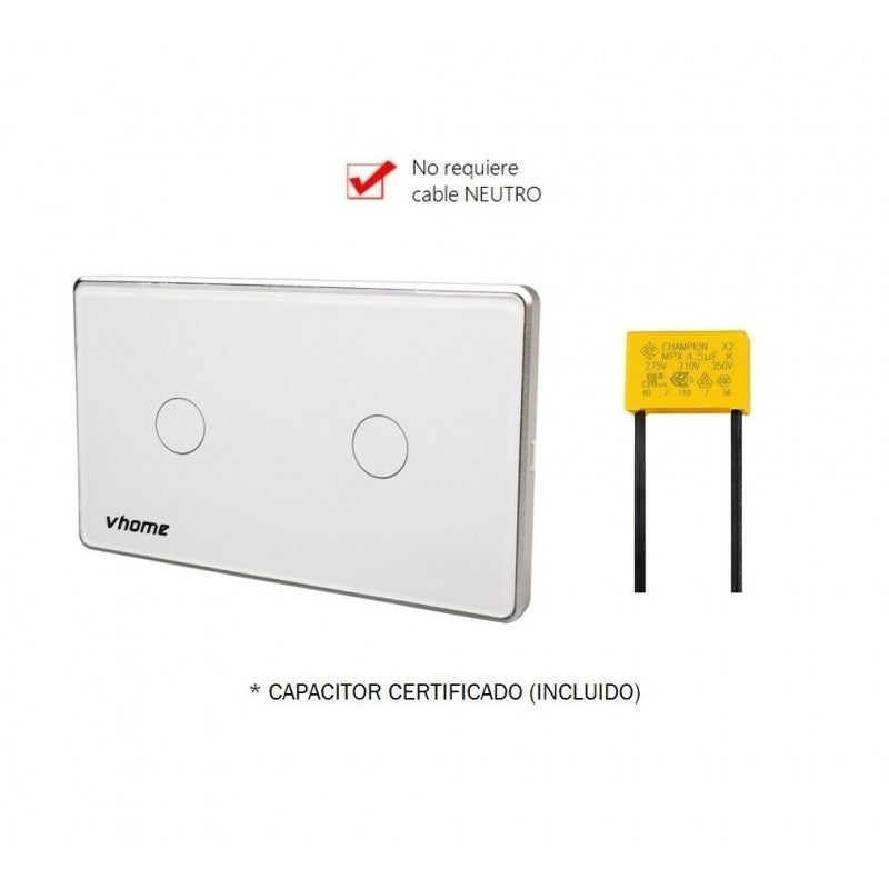 Interruptor Wifi RF Vector Design SN Sin Neutro Touch 2 Canales Compatible  Con Google Home y Alexa - Distrito Led – DistritoLed ®