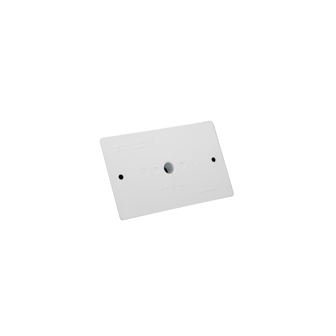 Tapa pasa cable blanca sin tornillo 64x102mm