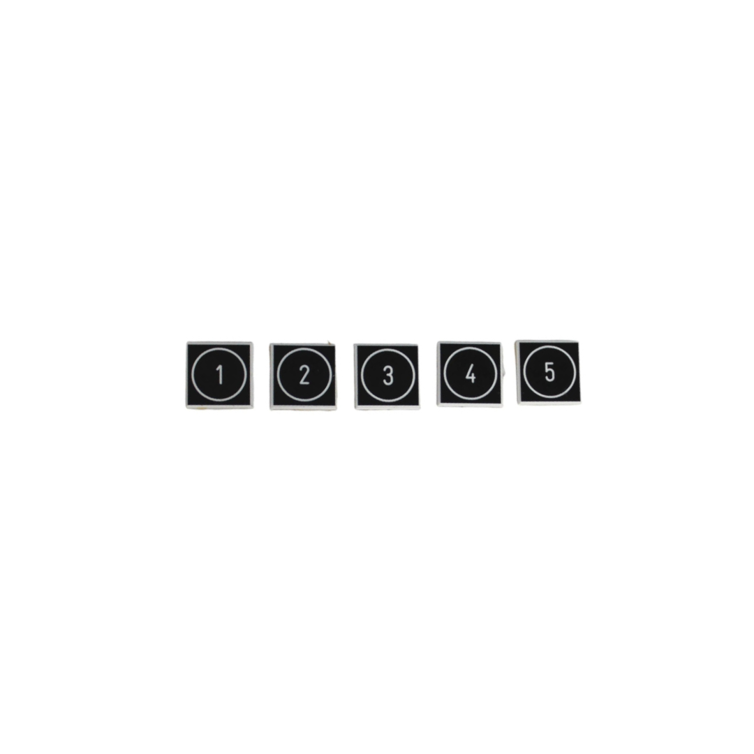 Rotulado lamicoide de numero 1 al 5 15x15mm 3 de c/u
