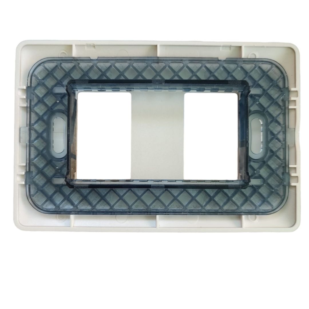 Placa doble con soporte café