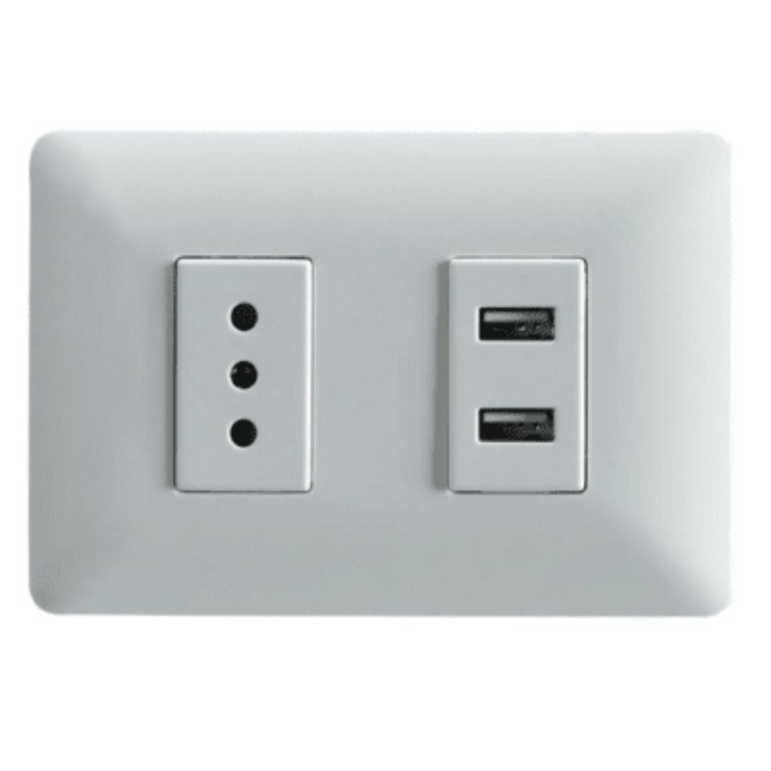 Enchufe Simple + Toma USB Blanca - Distrito Led – DistritoLed ®