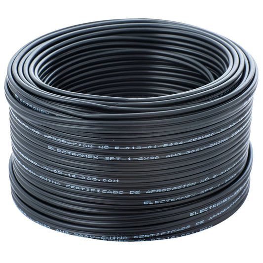 Cable paralelo negro 2x20 AWG 50M certificado