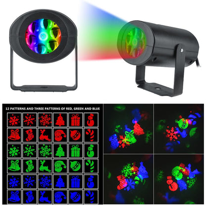 Reflector RGB navideño con imágenes exterior 12 modelos