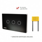Interruptor Wifi RF Vector Design SN Sin Neutro Touch 3 Canales Compatible Con Google Home y Alexa