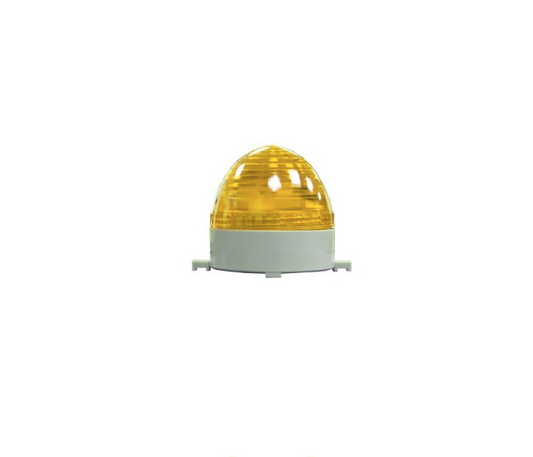 Baliza LED destellante, amarilla, 220V, IP44, diámetro 86mm