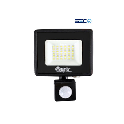 Proyector de área thin light con sensor 30w luz cálida