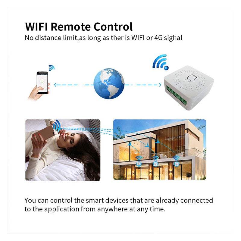 Modulo interruptor o enchufe wifi mini 16A compatible con Alexa y Google