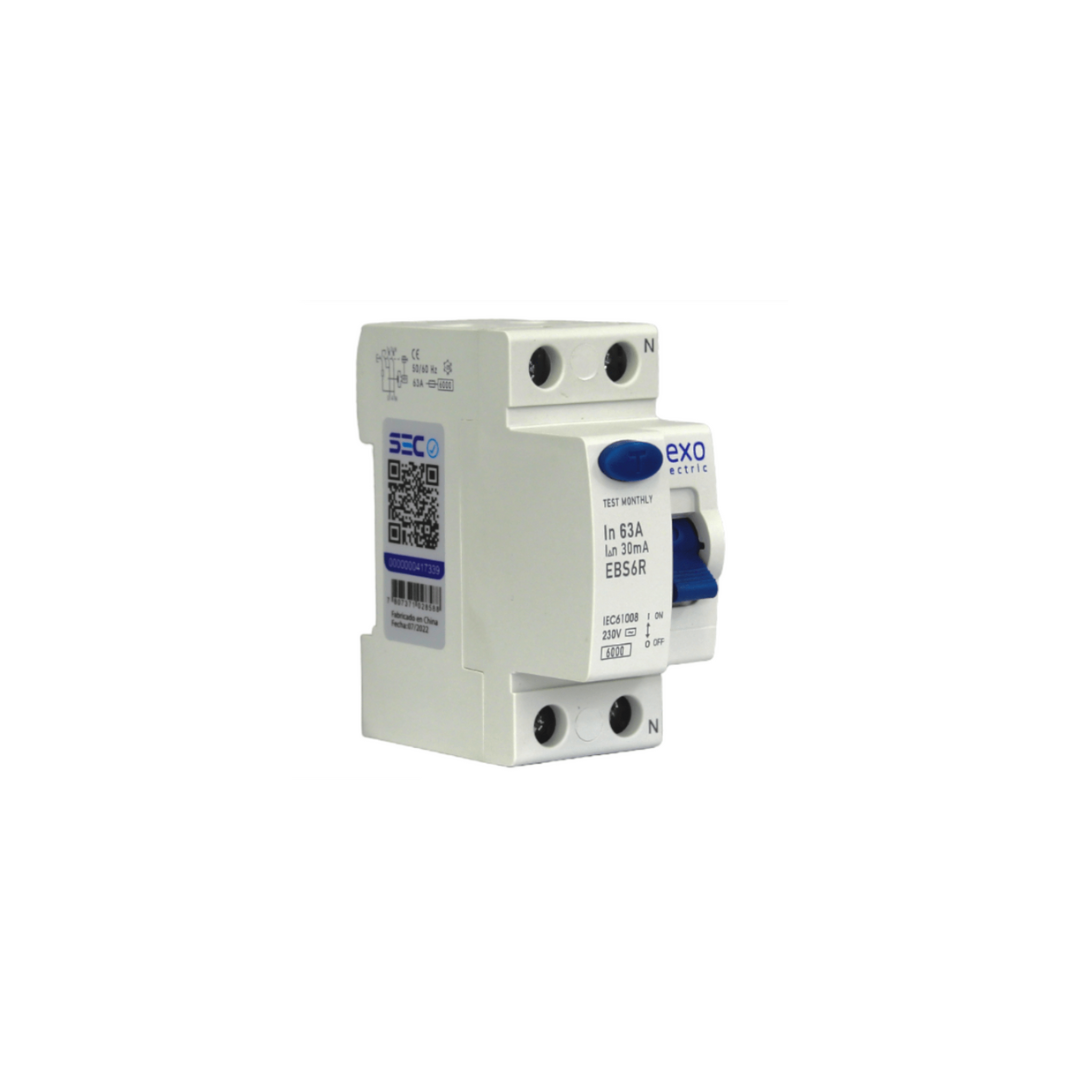 Interruptor diferencial 2X63A 30mA certificado