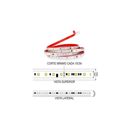 Cinta Led 220V 120LED 8W/M 10M luz fría