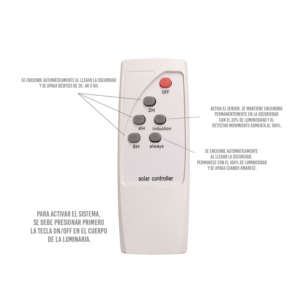 Luminaria solar con sensor 250w luz fría