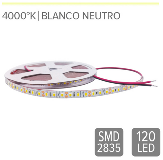 Cinta led 9.6w 12V SMD 120L luz neutra