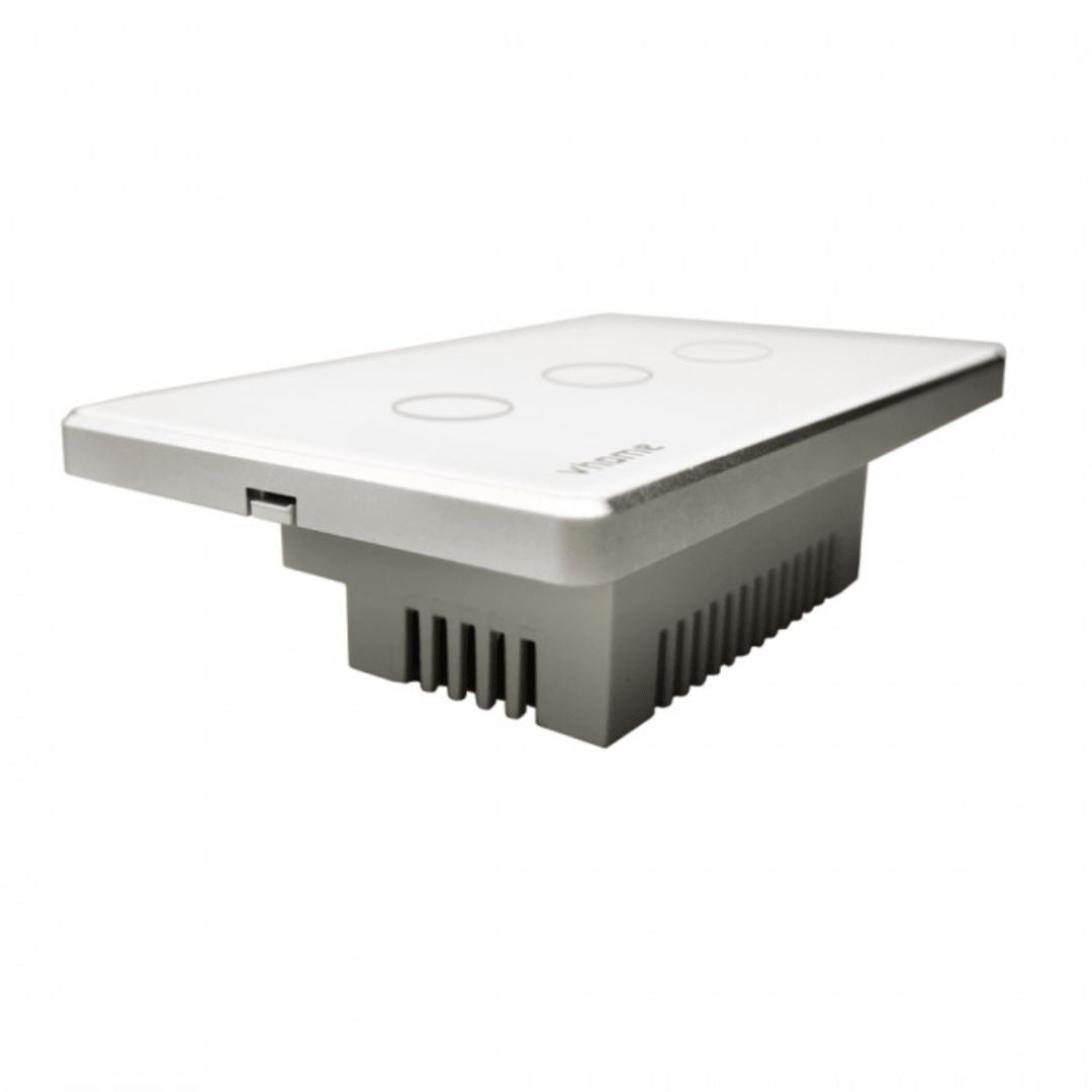 Interruptor Wifi RF vector design SN sin neutro touch 3 canales compatible con Google Home y Alexa