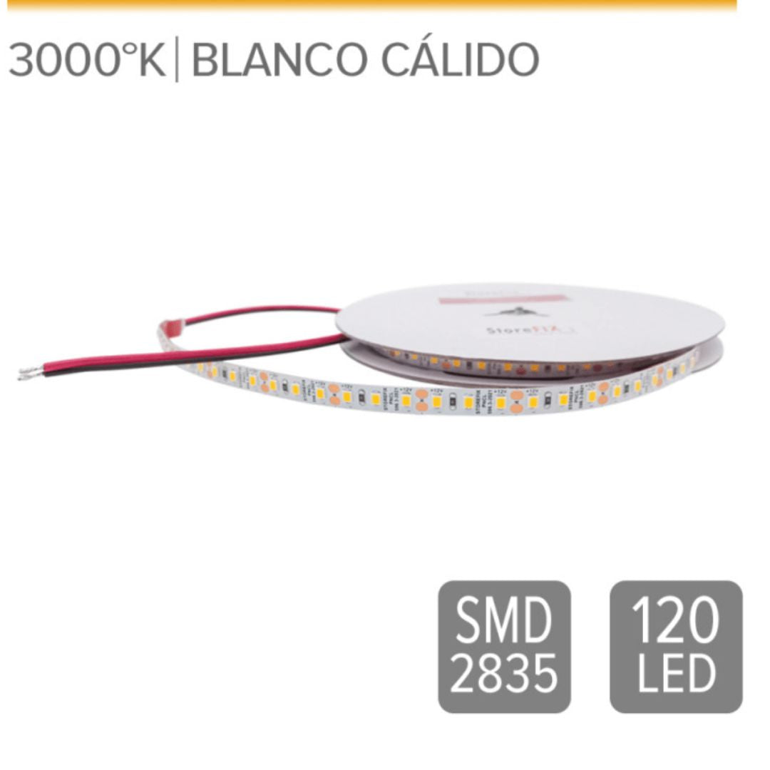 Cinta led 9.6w 12V SMD 120L luz cálida