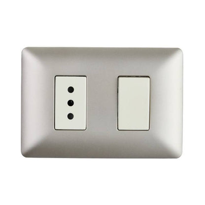 Interruptor + toma corriente 10A simple certificado
