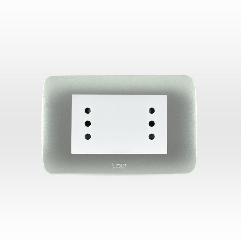Enchufe duplex 10A color plata certificado